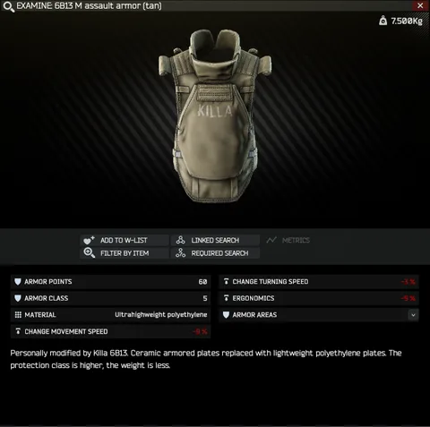 6B13 M assault armor - Escape from Tarkov Wiki*